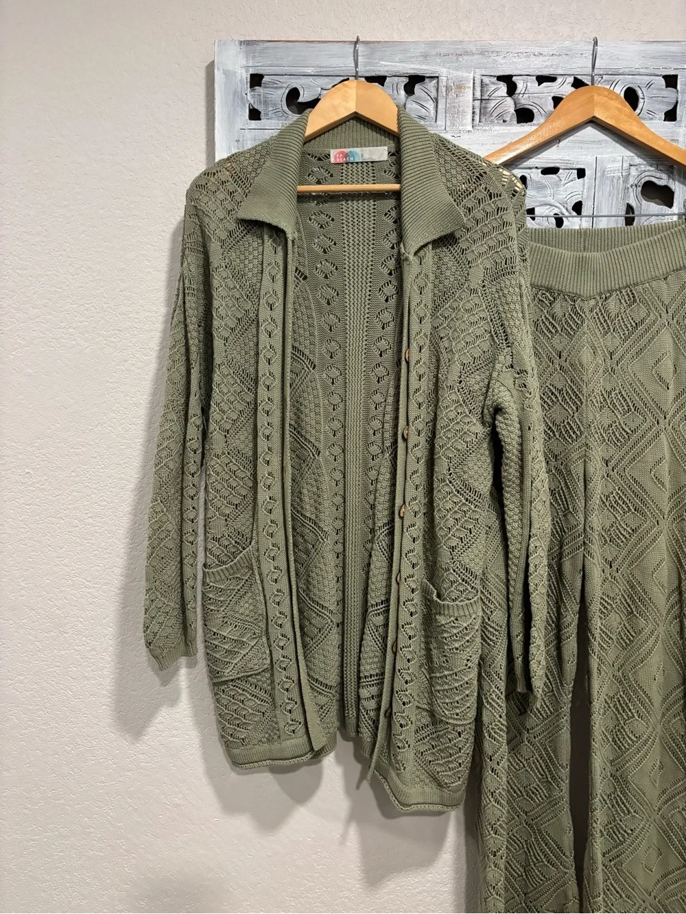 Free People Beach Olive Green Get Away Fauxchet Set Size S